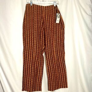 NWT RVCA “Drip” wide-leg pants with side-zip waist 30 (12) 26L (Billabong)